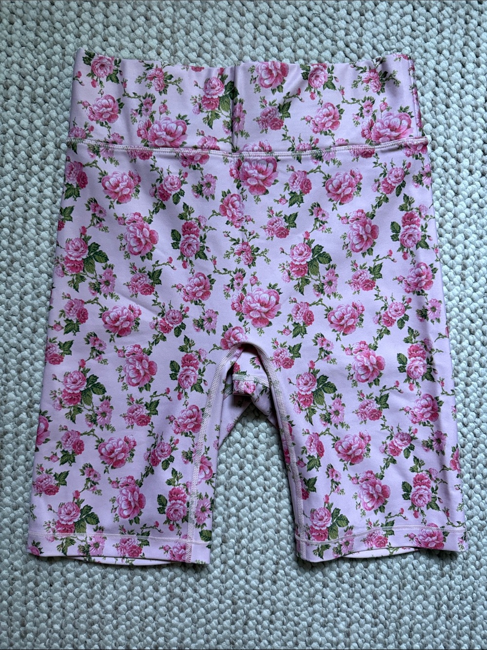 LoveShackFancy Pink Floral Bike Shorts